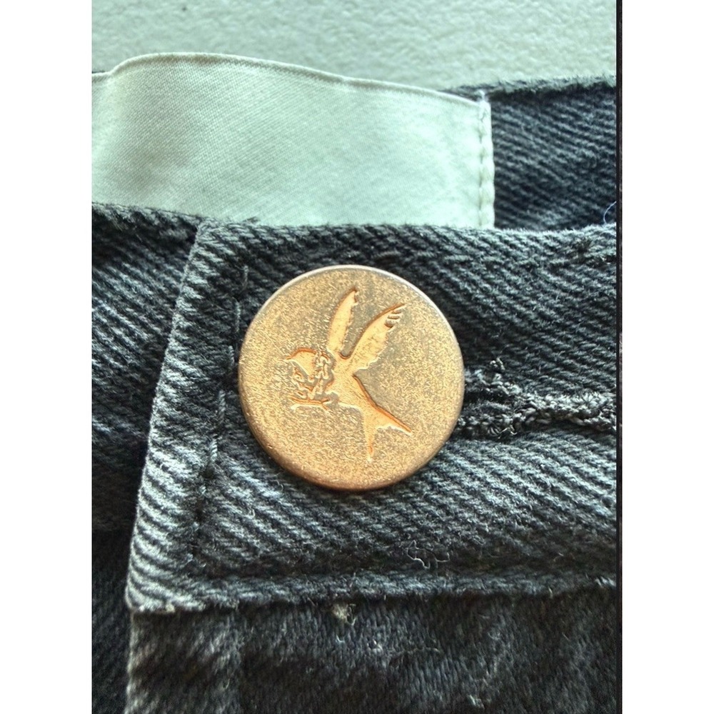 One Teaspoon Bandits Denim Shorts Black Distressed Raw Hem Size 24 NWT - Picture 4 of 8